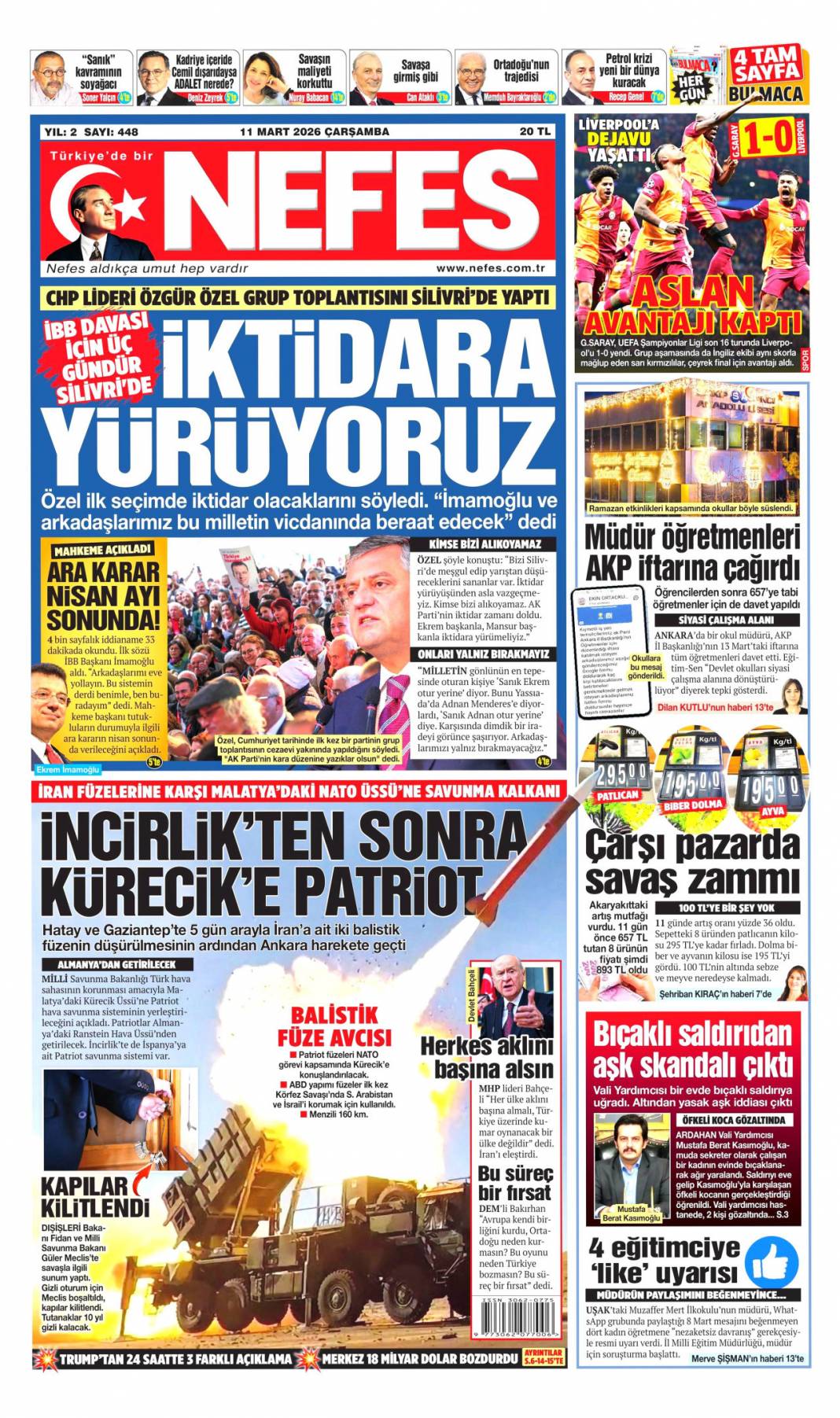 Çocuk katliamına ahlaksız savunma: 11 Mart 2026 Çarşamba güncel gazete manşetleri 18