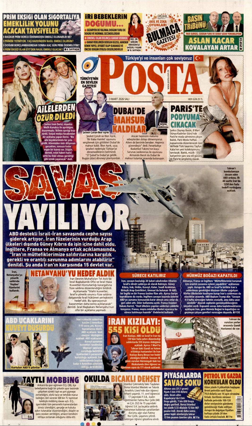 Siyonist ateş dünyayı yakacak: 3 Mart 2026 Salı güncel gazete manşetleri 8