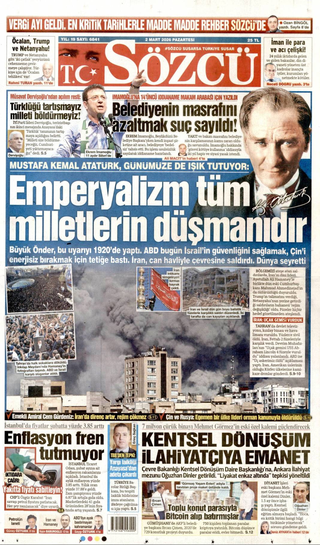 Ortadoğu'da ateş çemberi büyüyor: 2 Mart 2026 Pazartesi güncel gazete manşetleri 21