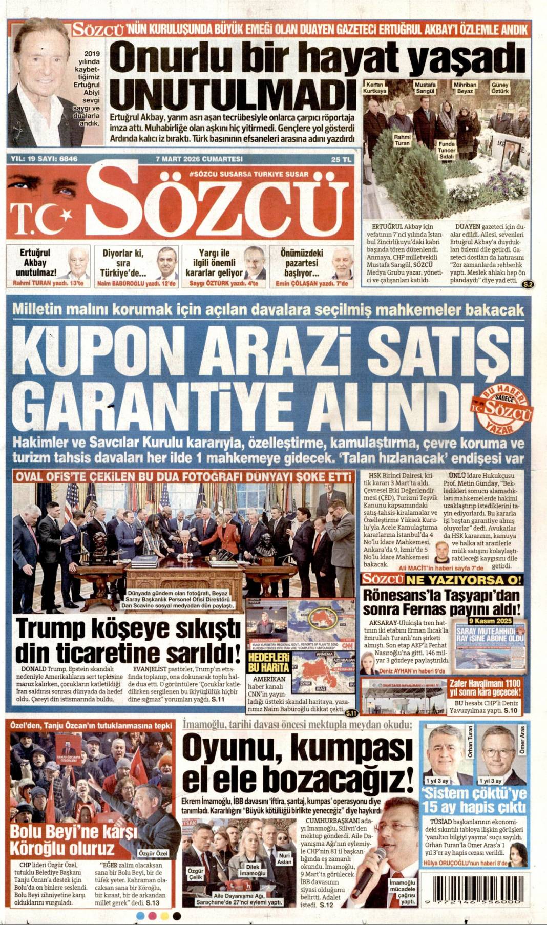 Kürtler 'Bu kez yokuz' dedi: 7 Mart 2026 Cumartesi güncel gazete manşetleri 17