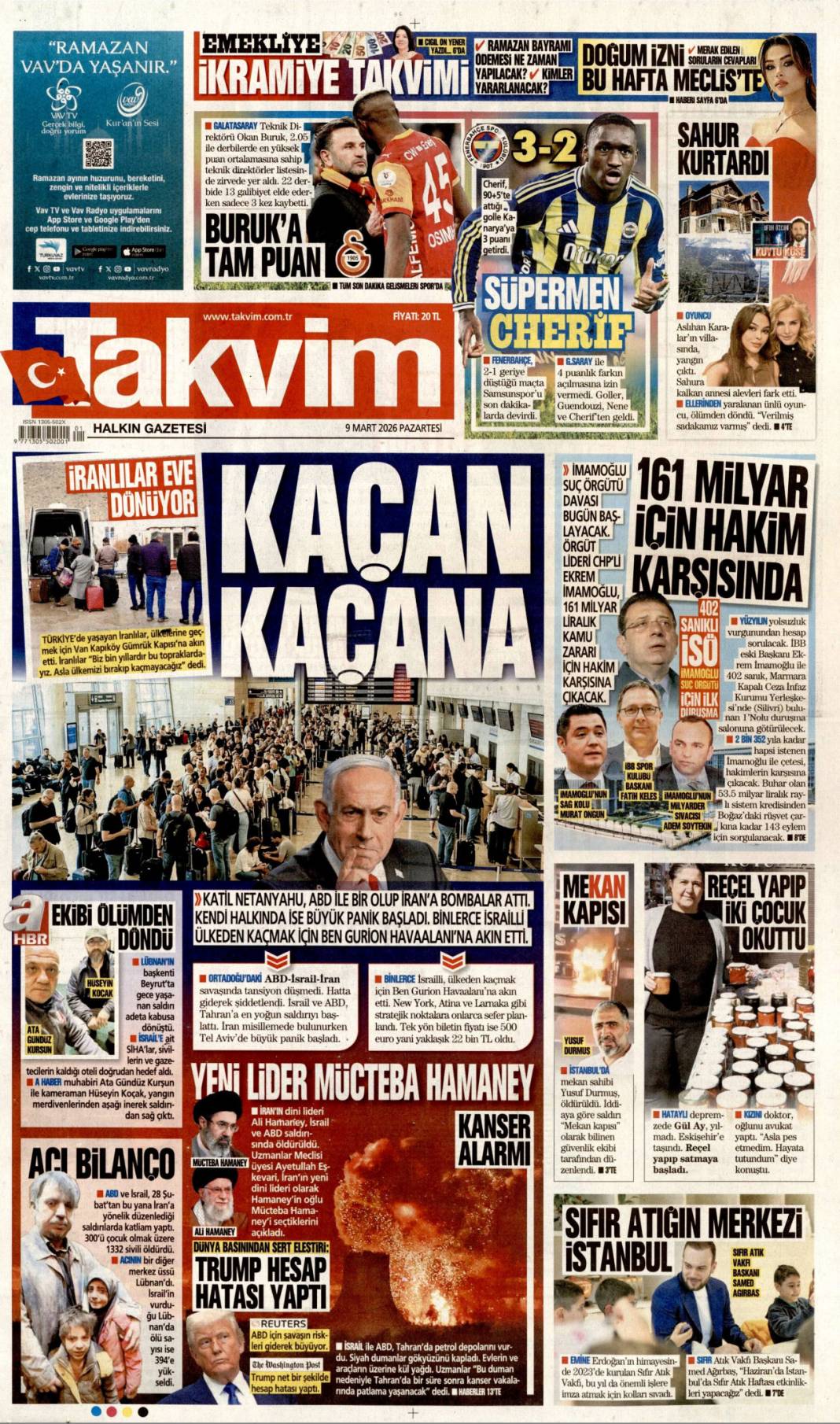 Petrol için dünyayı ateşe attılar: 9 Mart 2026 Pazartesi güncel gazete manşetleri 22