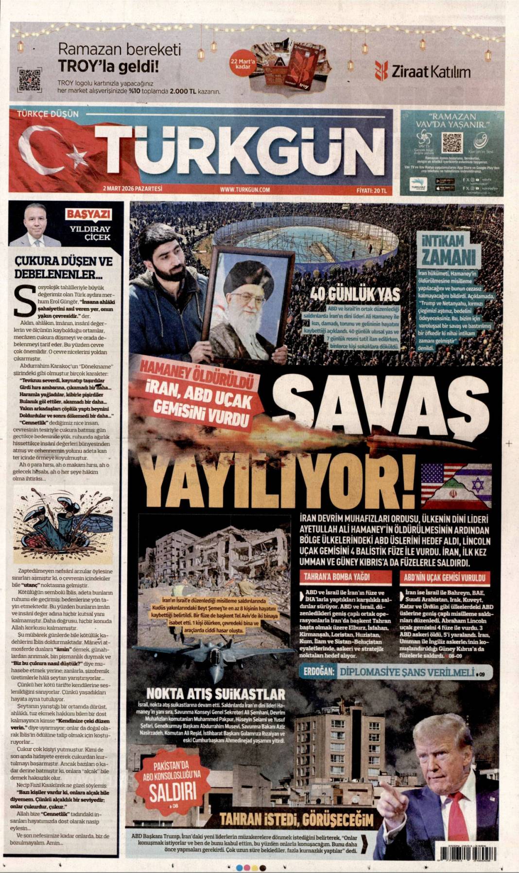 Ortadoğu'da ateş çemberi büyüyor: 2 Mart 2026 Pazartesi güncel gazete manşetleri 22