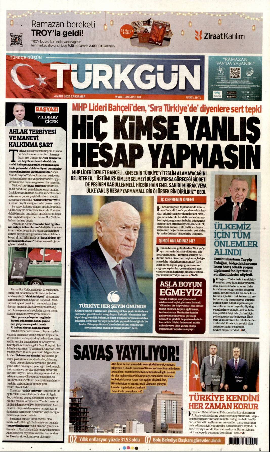 165 çocuğun katilisiniz: 4 Mart 2026 Çarşamba güncel gazete manşetleri 14