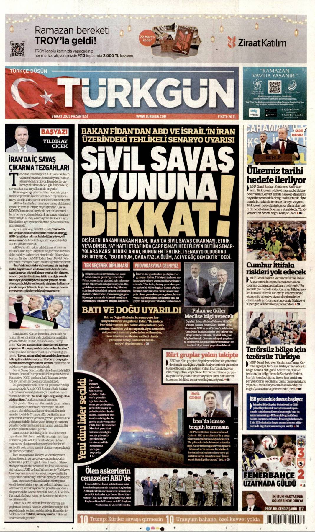 Petrol için dünyayı ateşe attılar: 9 Mart 2026 Pazartesi güncel gazete manşetleri 21