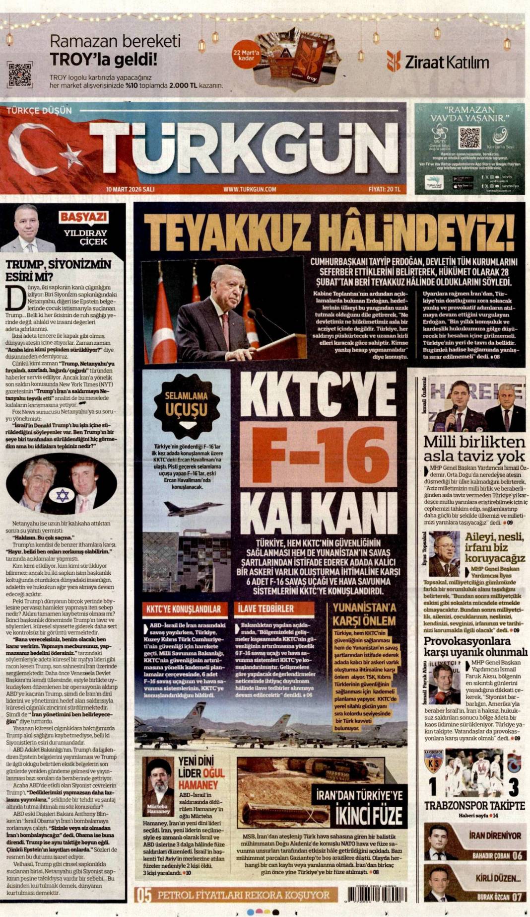 İran sokakta İsrail sığınakta: 10 Mart 2026 Salı güncel gazete manşetleri 21