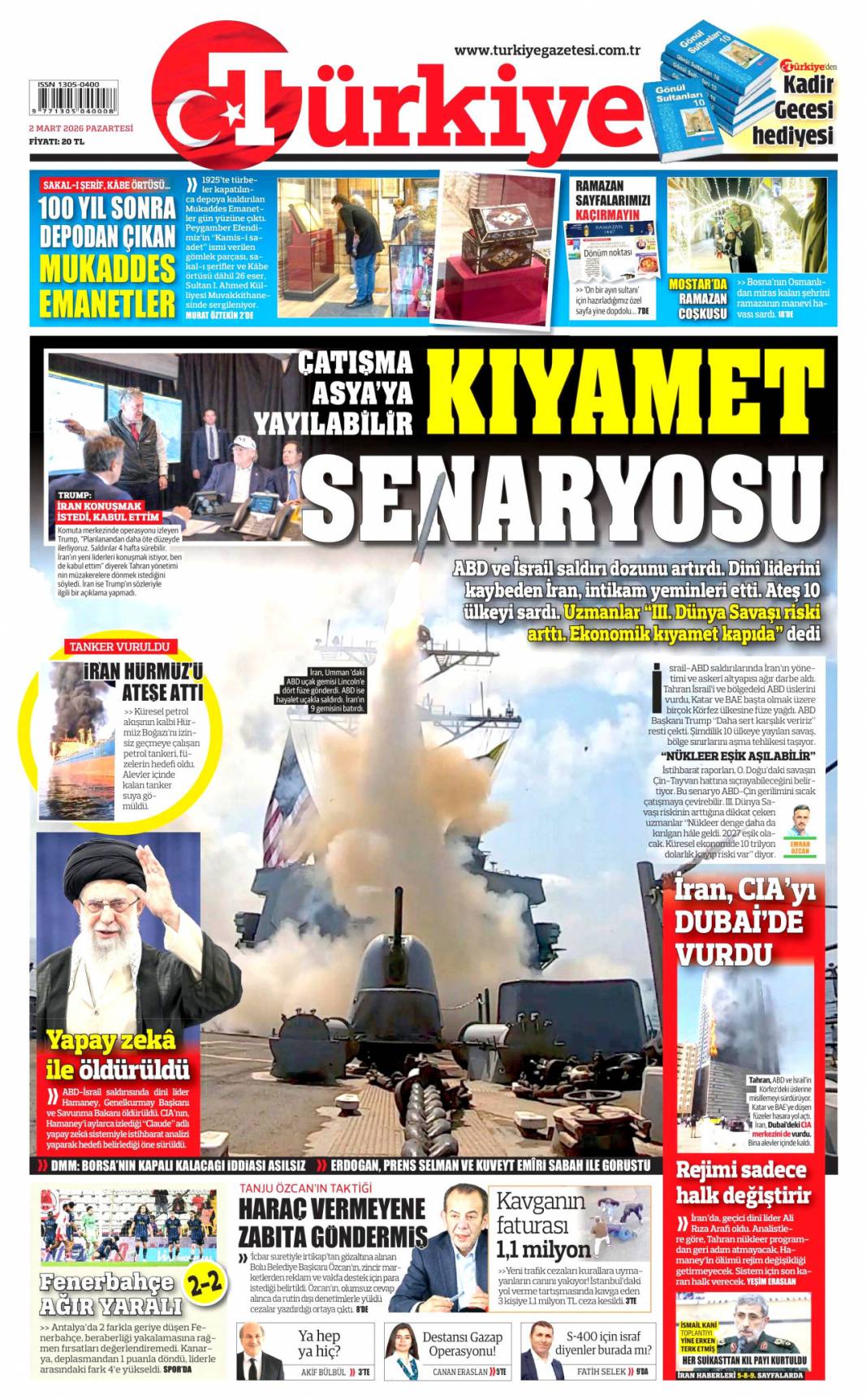 Ortadoğu'da ateş çemberi büyüyor: 2 Mart 2026 Pazartesi güncel gazete manşetleri 4