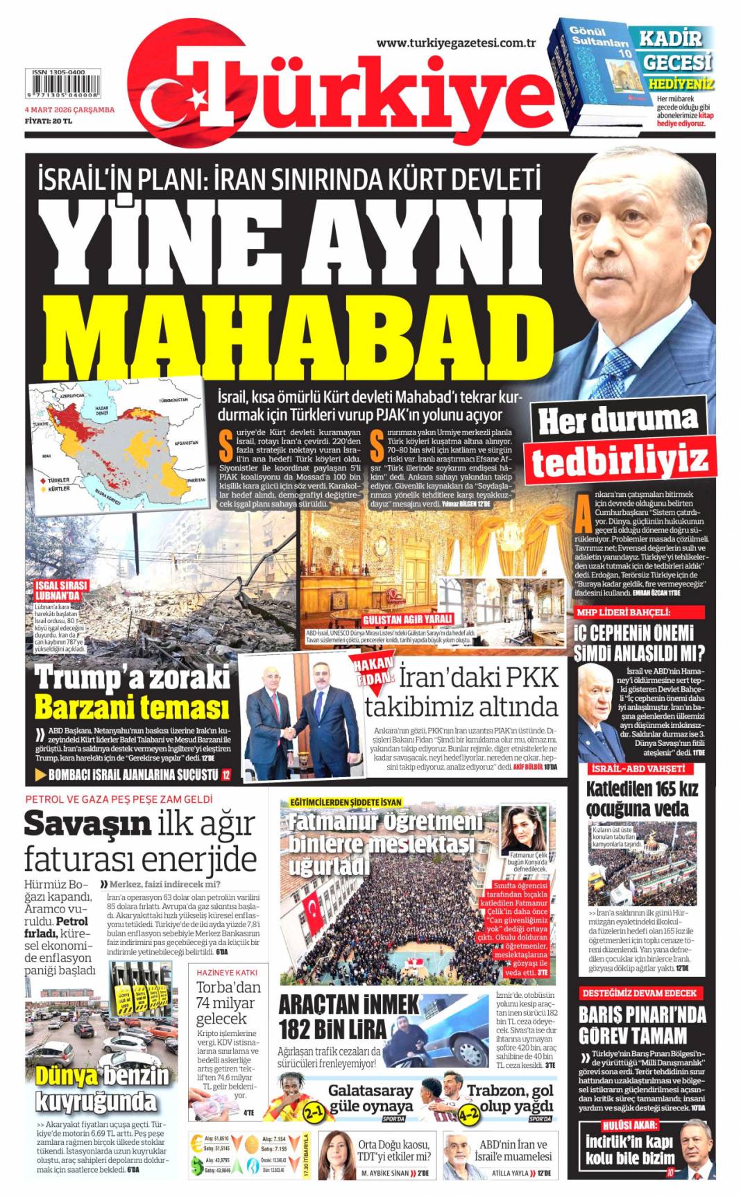 165 çocuğun katilisiniz: 4 Mart 2026 Çarşamba güncel gazete manşetleri 4