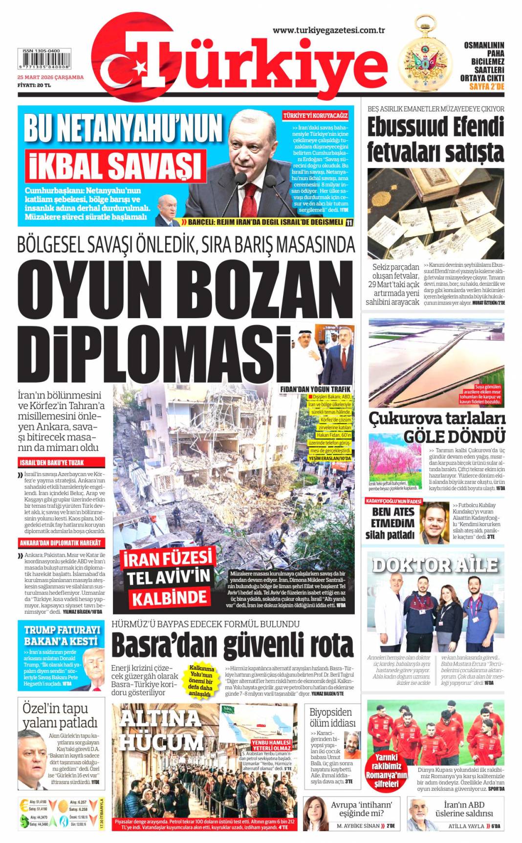 Oyun bozan diplomasi: 25 Mart 2026 Çarşamba güncel gazete manşetleri 1