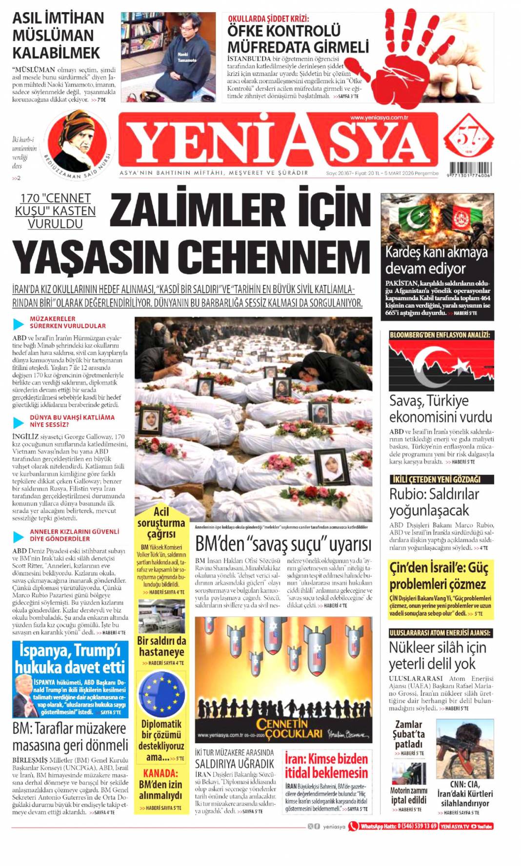 Siyonist canilerin savaş tuzağı: 5 Mart 2026 Perşembe güncel gazete manşetleri 21