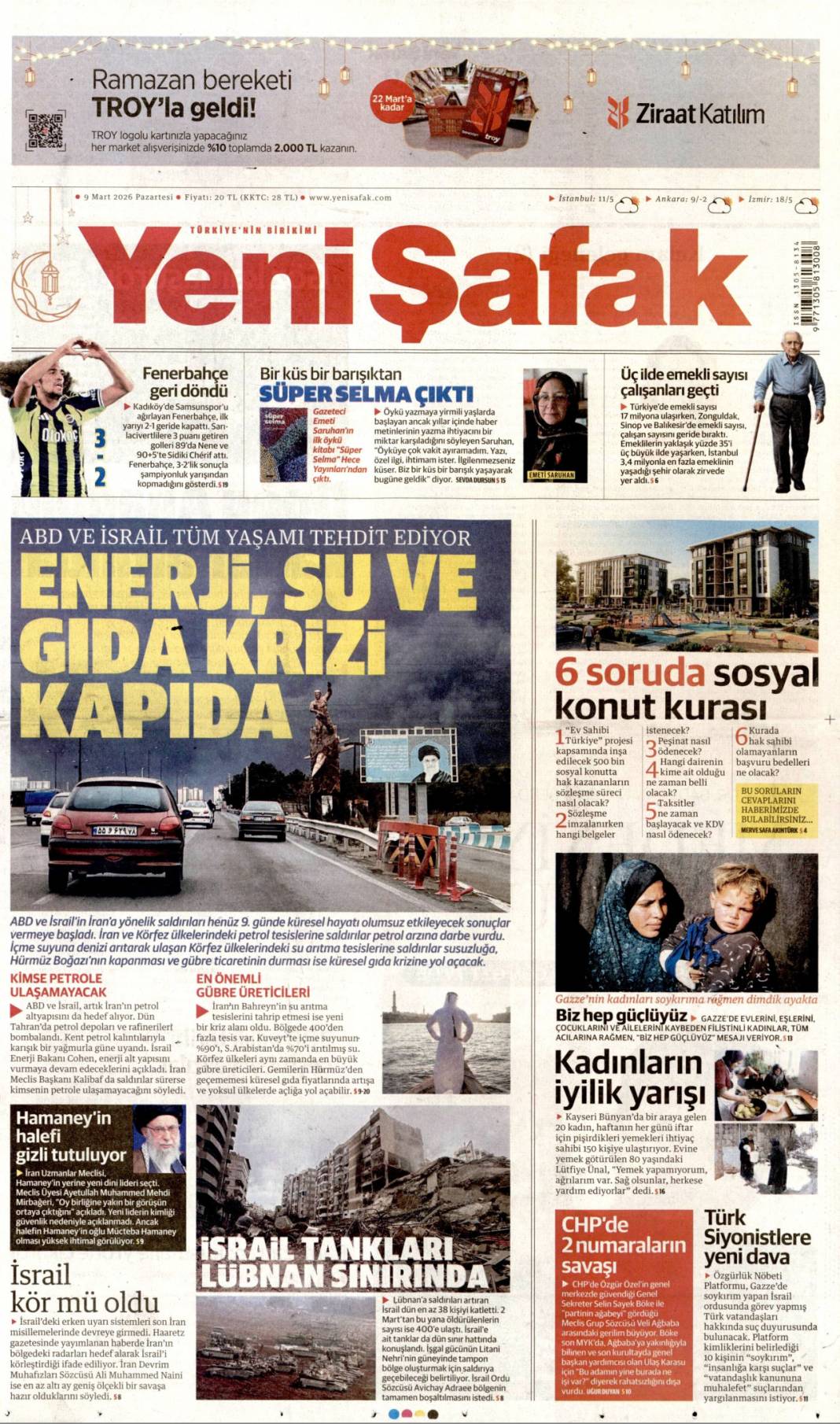 Petrol için dünyayı ateşe attılar: 9 Mart 2026 Pazartesi güncel gazete manşetleri 16