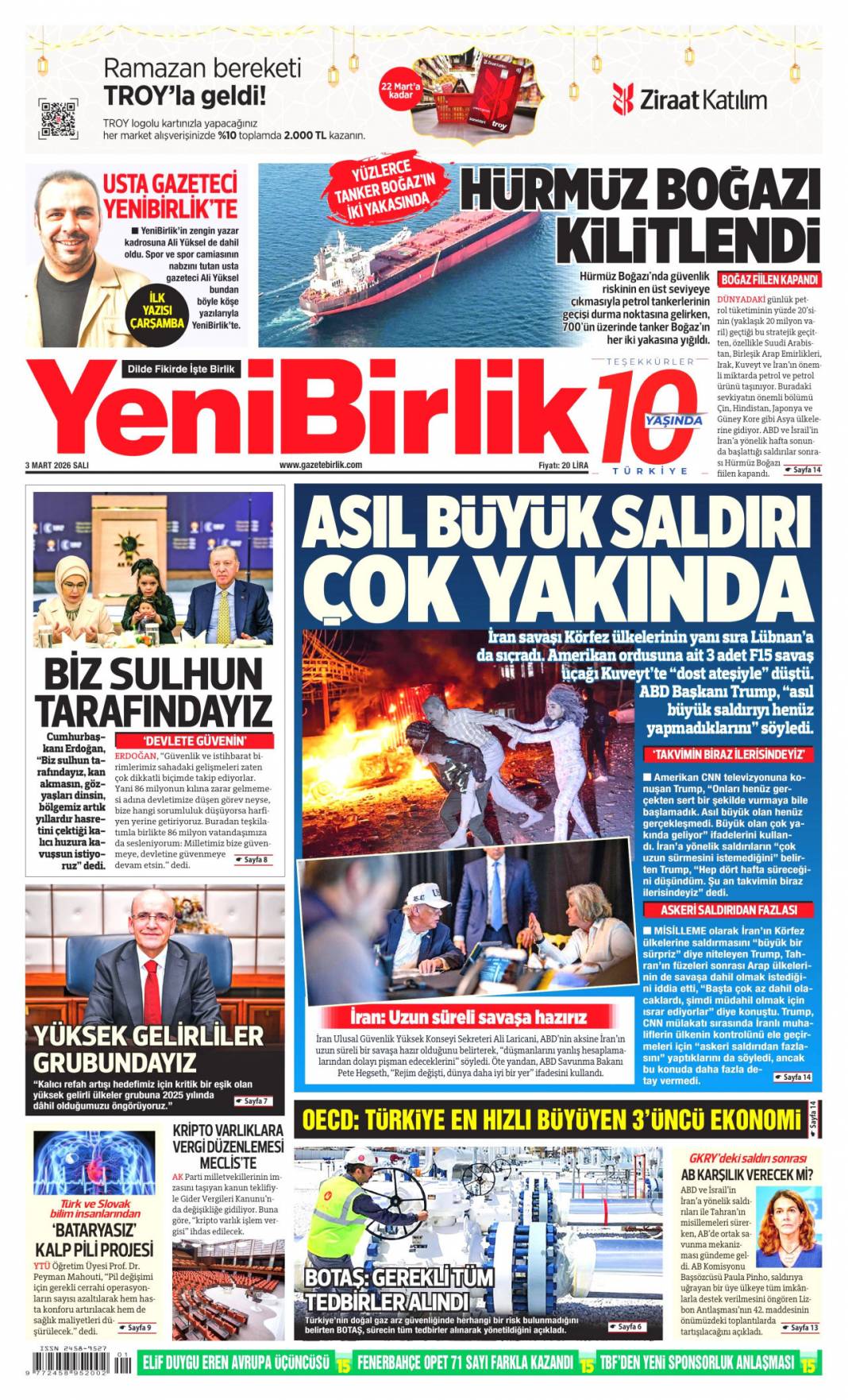 Siyonist ateş dünyayı yakacak: 3 Mart 2026 Salı güncel gazete manşetleri 24