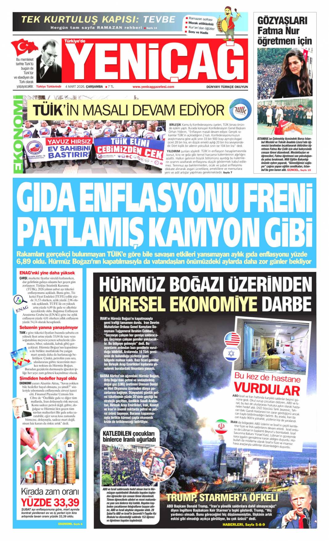 165 çocuğun katilisiniz: 4 Mart 2026 Çarşamba güncel gazete manşetleri 11