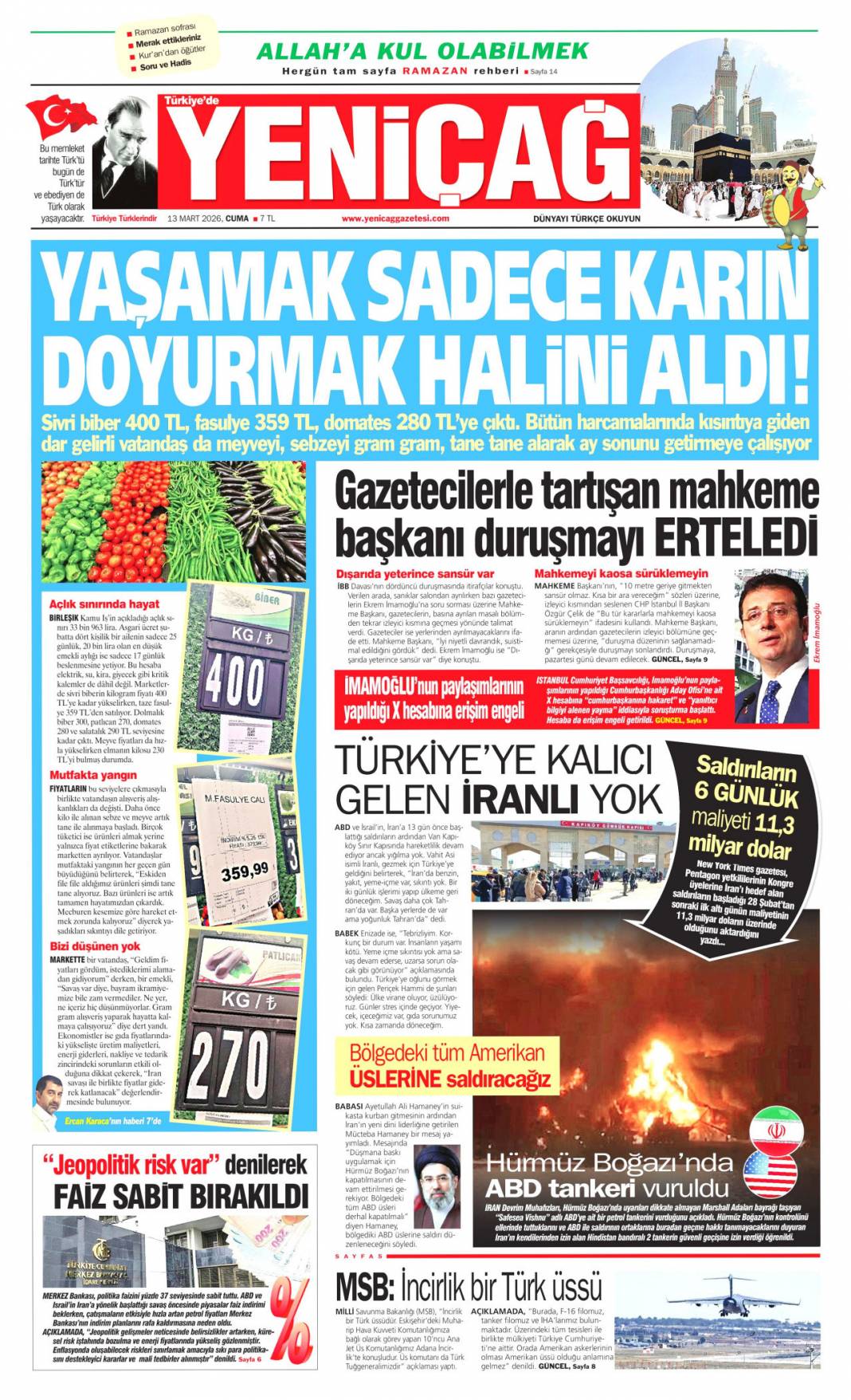 Vahşet sürüyor, dram büyüyor: 13 Mart 2026 Cuma güncel gazete manşetleri... 22