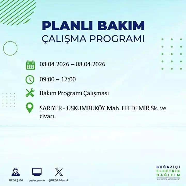 İstanbul'un 20 ilçesine elektirik verilmeyecek: İşte o ilçeler ve mahalleler... 12