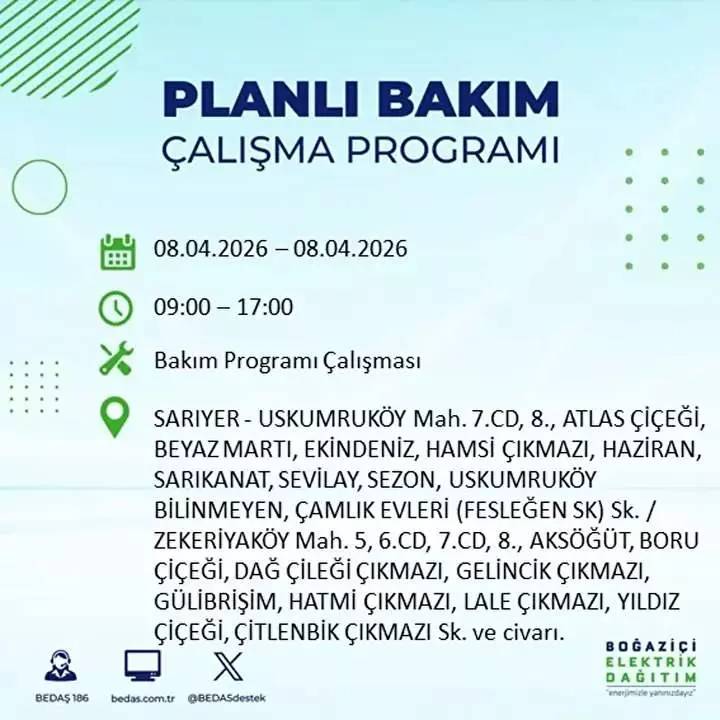İstanbul'un 20 ilçesine elektirik verilmeyecek: İşte o ilçeler ve mahalleler... 13