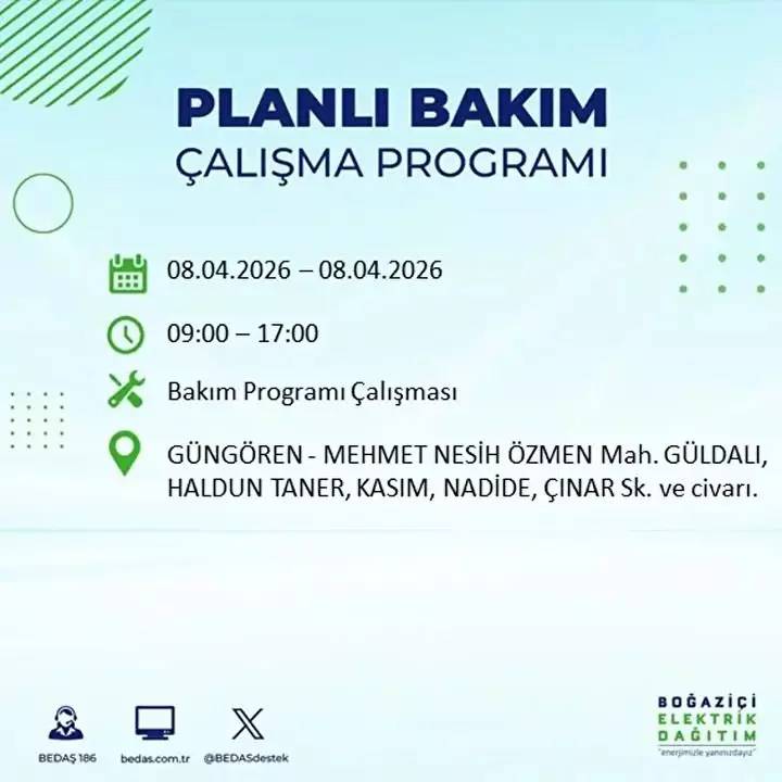 İstanbul'un 20 ilçesine elektirik verilmeyecek: İşte o ilçeler ve mahalleler... 16