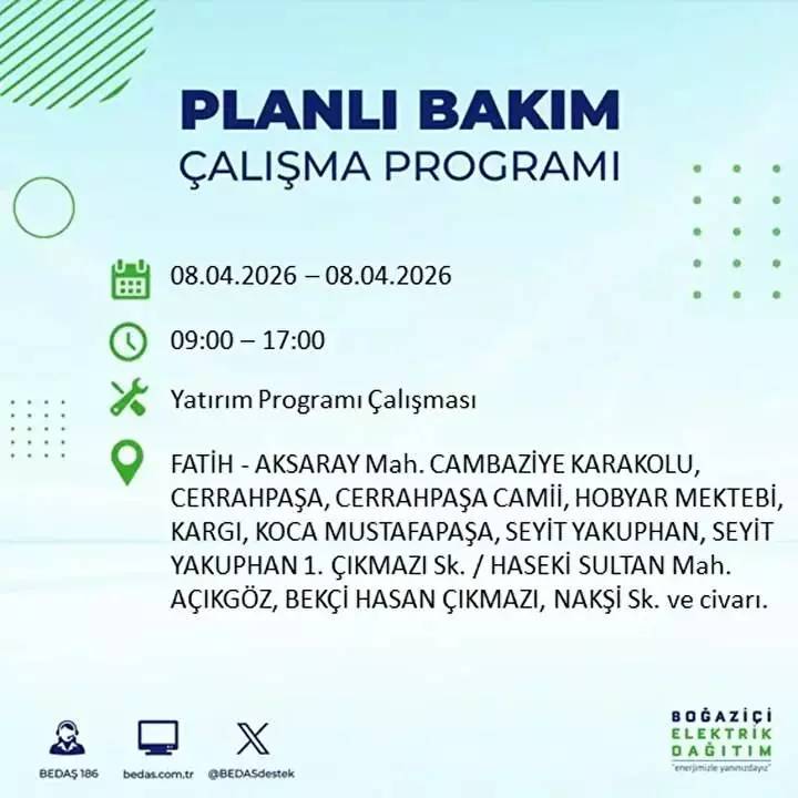 İstanbul'un 20 ilçesine elektirik verilmeyecek: İşte o ilçeler ve mahalleler... 17
