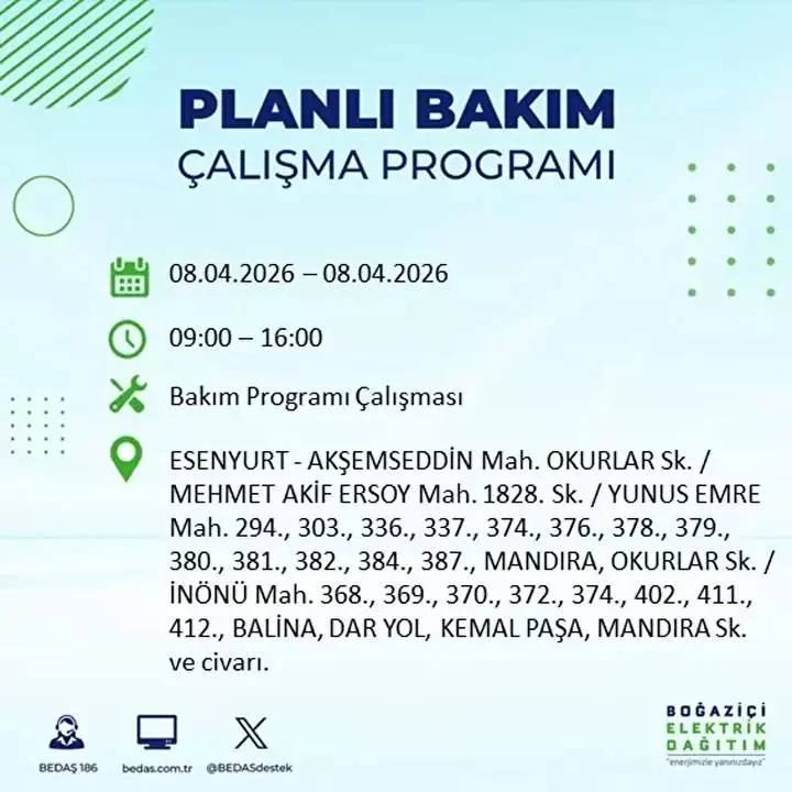İstanbul'un 20 ilçesine elektirik verilmeyecek: İşte o ilçeler ve mahalleler... 20
