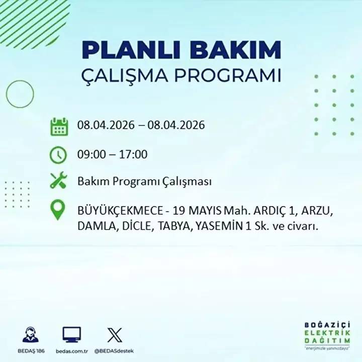 İstanbul'un 20 ilçesine elektirik verilmeyecek: İşte o ilçeler ve mahalleler... 30