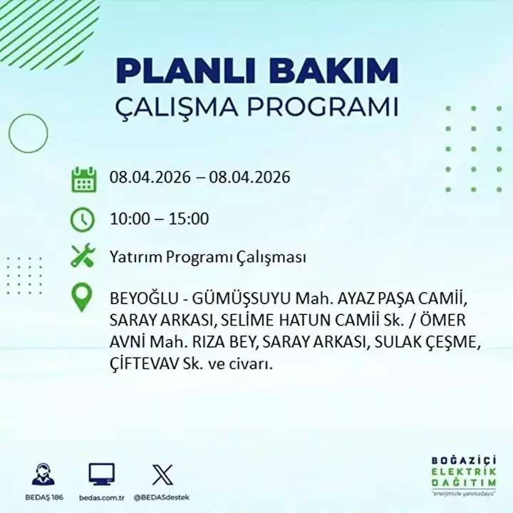 İstanbul'un 20 ilçesine elektirik verilmeyecek: İşte o ilçeler ve mahalleler... 31