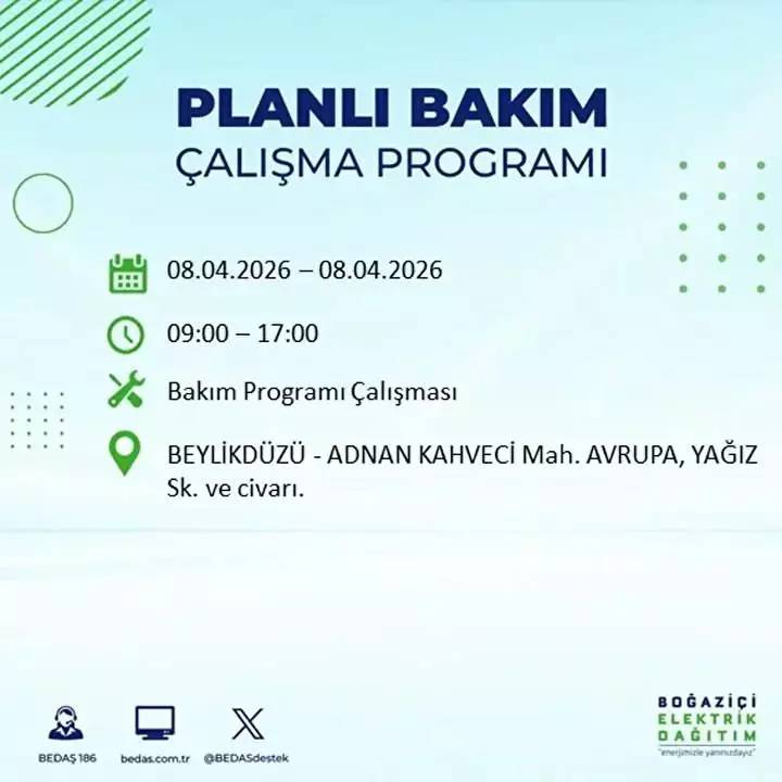 İstanbul'un 20 ilçesine elektirik verilmeyecek: İşte o ilçeler ve mahalleler... 33