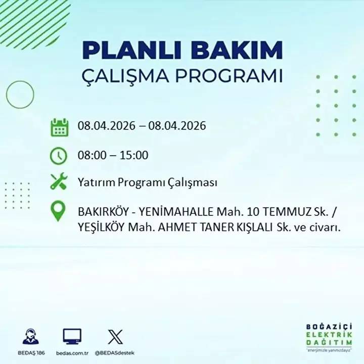 İstanbul'un 20 ilçesine elektirik verilmeyecek: İşte o ilçeler ve mahalleler... 37