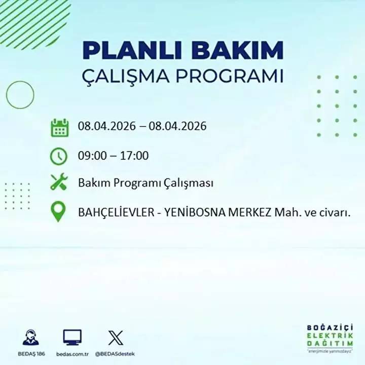 İstanbul'un 20 ilçesine elektirik verilmeyecek: İşte o ilçeler ve mahalleler... 39
