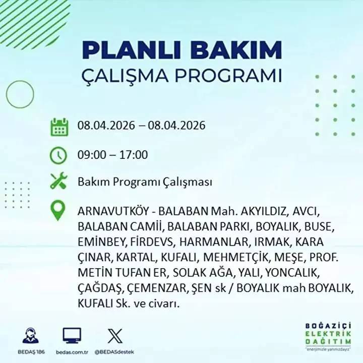 İstanbul'un 20 ilçesine elektirik verilmeyecek: İşte o ilçeler ve mahalleler... 45