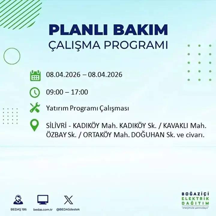 İstanbul'un 20 ilçesine elektirik verilmeyecek: İşte o ilçeler ve mahalleler... 8