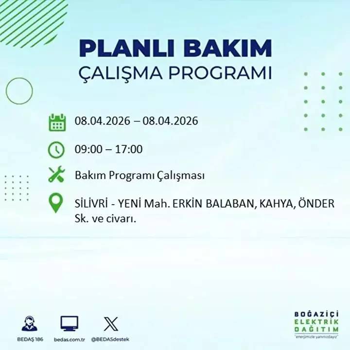 İstanbul'un 20 ilçesine elektirik verilmeyecek: İşte o ilçeler ve mahalleler... 9