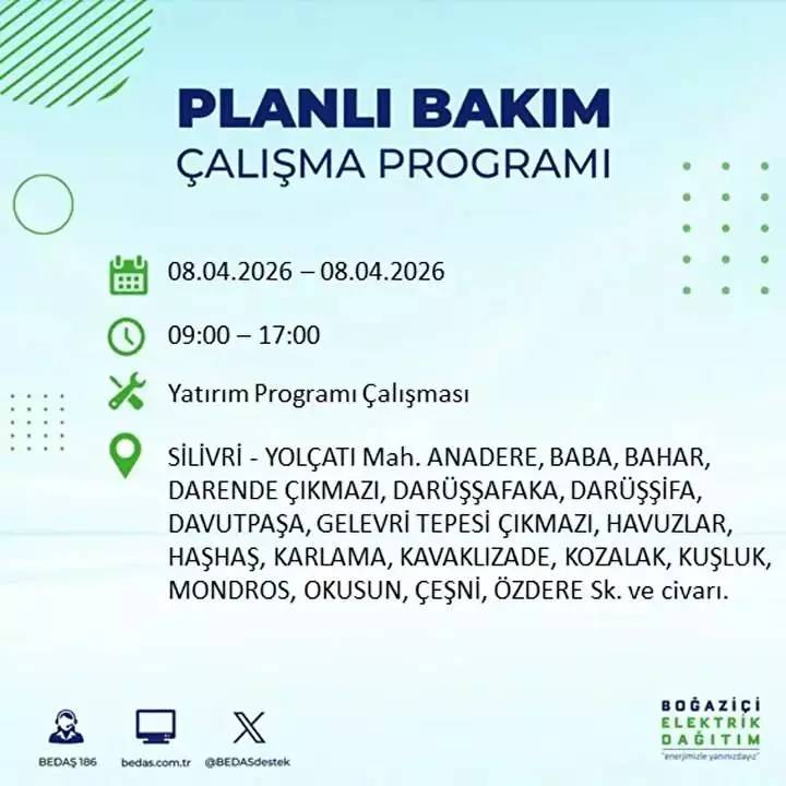İstanbul'un 20 ilçesine elektirik verilmeyecek: İşte o ilçeler ve mahalleler... 10