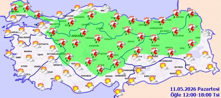 Meteoroloji'den uyarı geldi: O bölgeleri etkileyecek sağanak yağmur geliyor! Bugün hava nasıl, pazartesi hava nasıl olacak? 3
