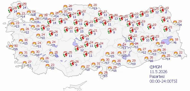Meteoroloji'den uyarı geldi: O bölgeleri etkileyecek sağanak yağmur geliyor! Bugün hava nasıl, pazartesi hava nasıl olacak? 4