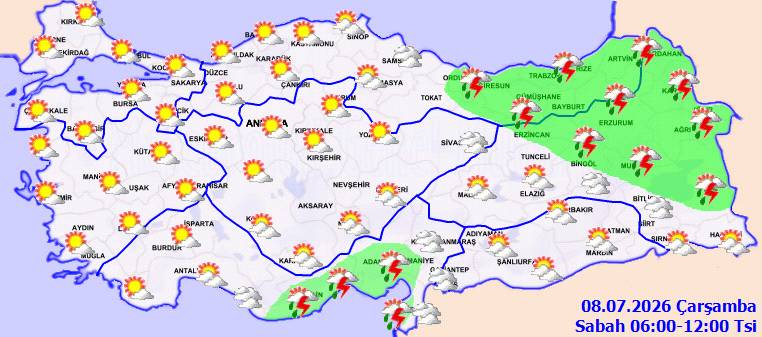 Meteoroloji uyardı: O bölgeler serinleyecek, kuvvetli yağış geliyor! Bugün hava nasıl, salı günü hava nasıl olacak? 5