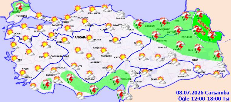 Meteoroloji uyardı: O bölgeler serinleyecek, kuvvetli yağış geliyor! Bugün hava nasıl, salı günü hava nasıl olacak? 6
