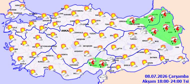 Meteoroloji uyardı: O bölgeler serinleyecek, kuvvetli yağış geliyor! Bugün hava nasıl, salı günü hava nasıl olacak? 7