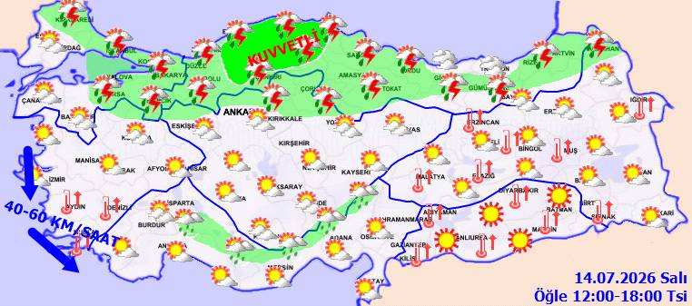 Meteoroloji'den peş peşe uyarı: Çok kuvvetli geliyor! Bugün hava nasıl, salı günü hava nasıl olacak? 5