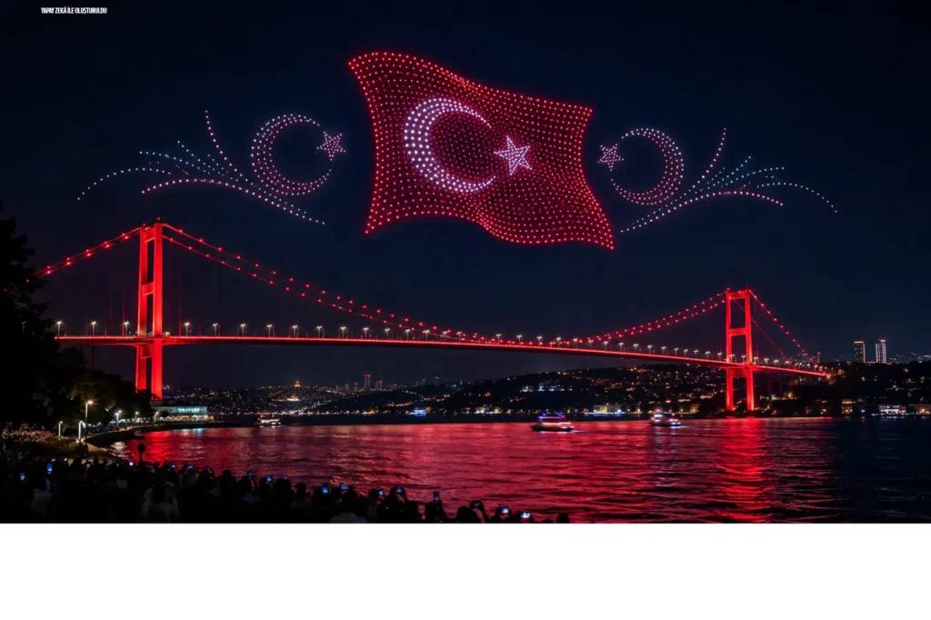 15 Temmuz'un 10. yılında 1500 dronlu ışık gösterisi izleyenleri cezbetti 7