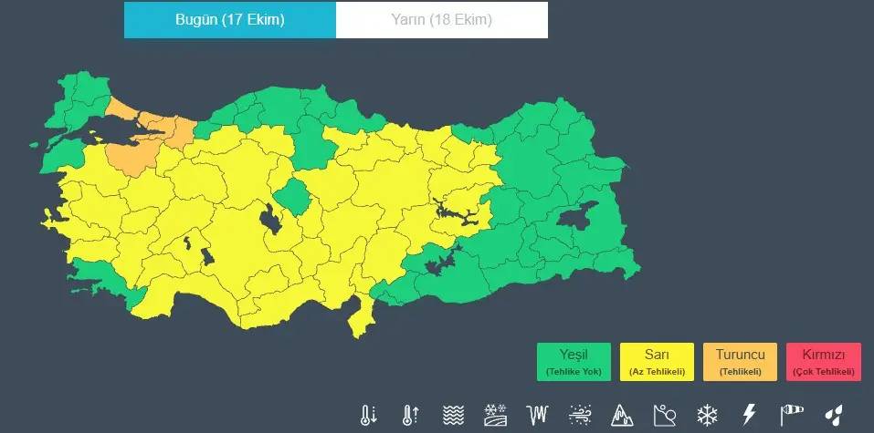 İstanbul'da hava öğleden sonra kritik seviyeye çıkıyor: 45 ili etkisi altına alacak! 5