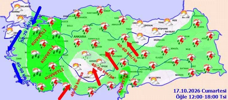 İstanbul'da hava öğleden sonra kritik seviyeye çıkıyor: 45 ili etkisi altına alacak! 6