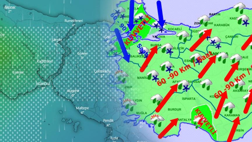 Meteoroloji'den yağmur uyarısı, 20 Şubat Perşembe hava durumu 3