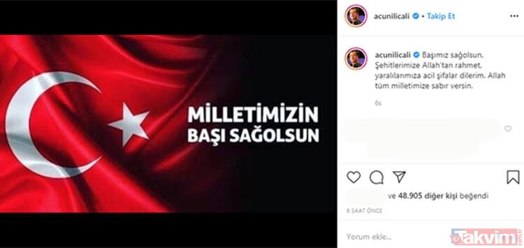 Tüm Türkiye şehitlerine ağlıyor! Ünlülerden Mehmetçiğe destek mesajı 3