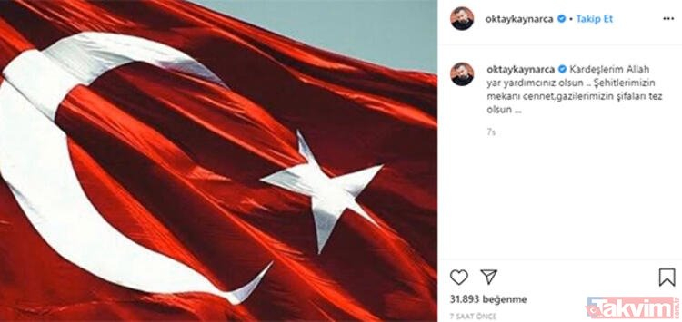 Tüm Türkiye şehitlerine ağlıyor! Ünlülerden Mehmetçiğe destek mesajı 4