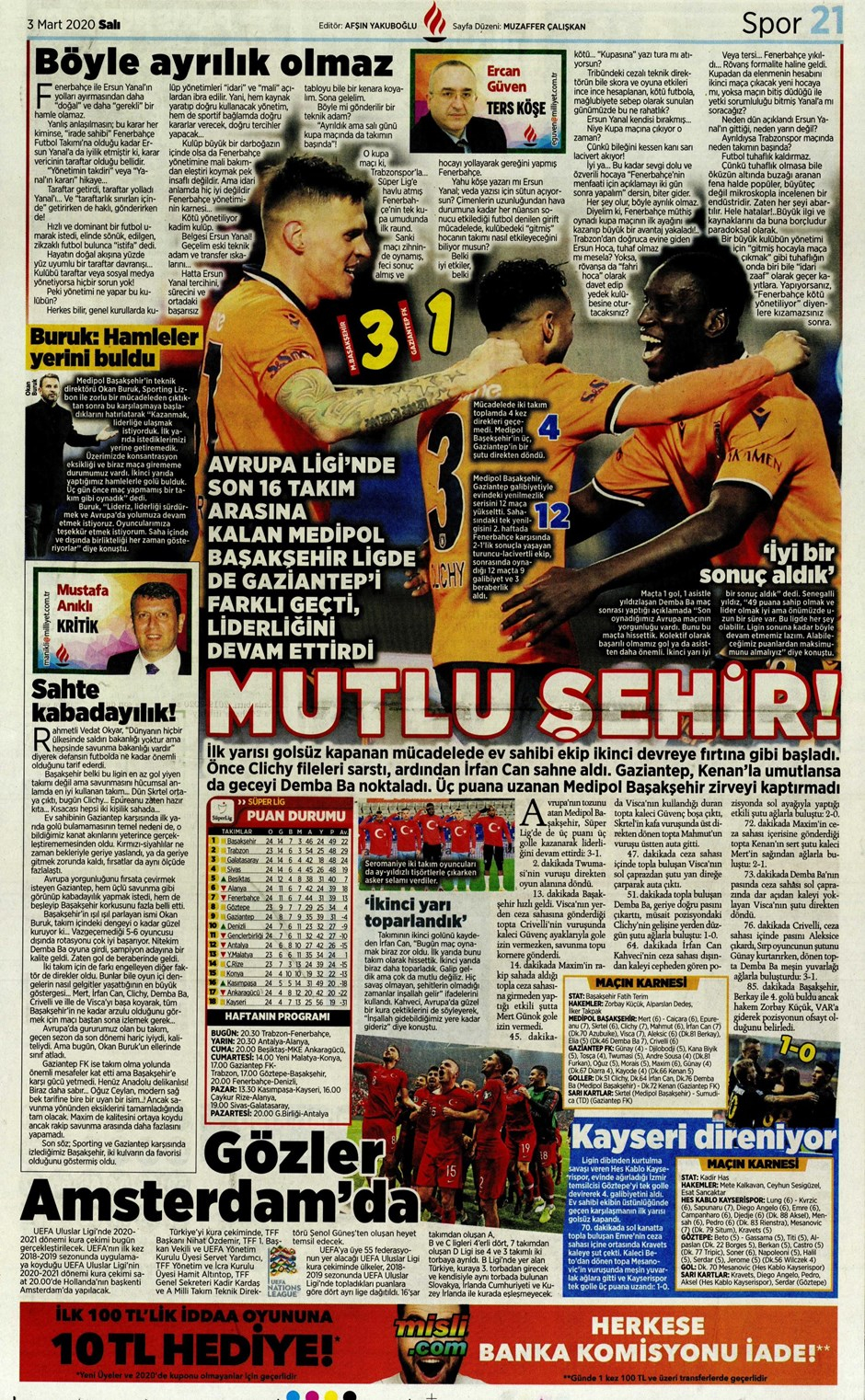 İşte 3 Mart günün spor manşetleri! Haftanın önemli spor gelişmeleri 14