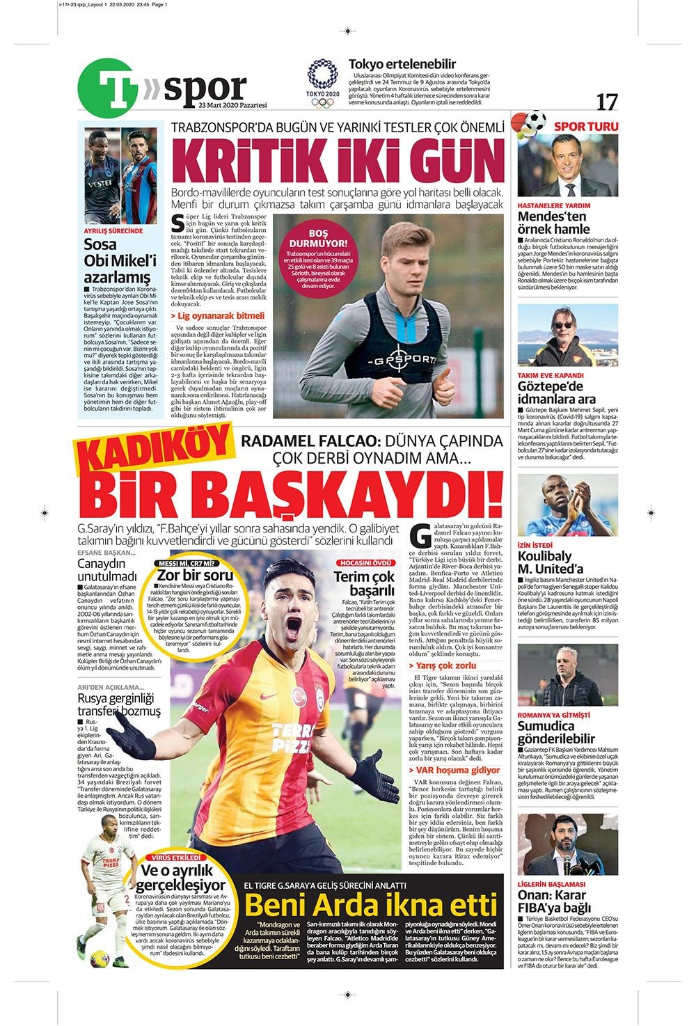 İşte 23 Mart günün spor manşetleri! Haftanın önemli spor gelişmeleri 15