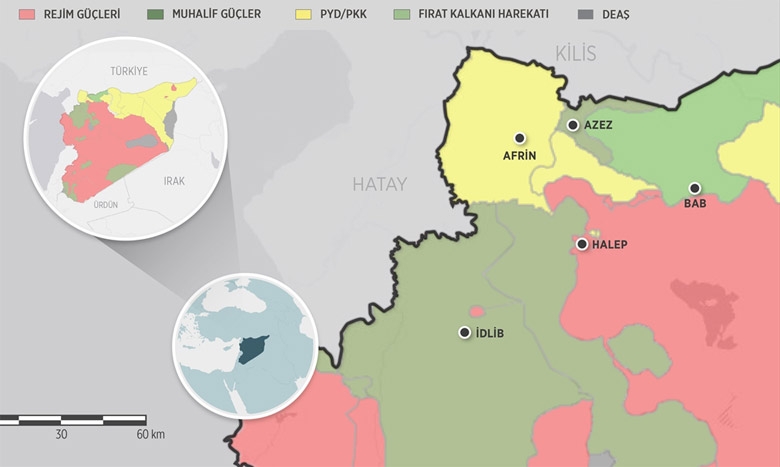 Afrin nerede haritası -Önemli Afrin gerçekleri TSK kaç günde alır? 2