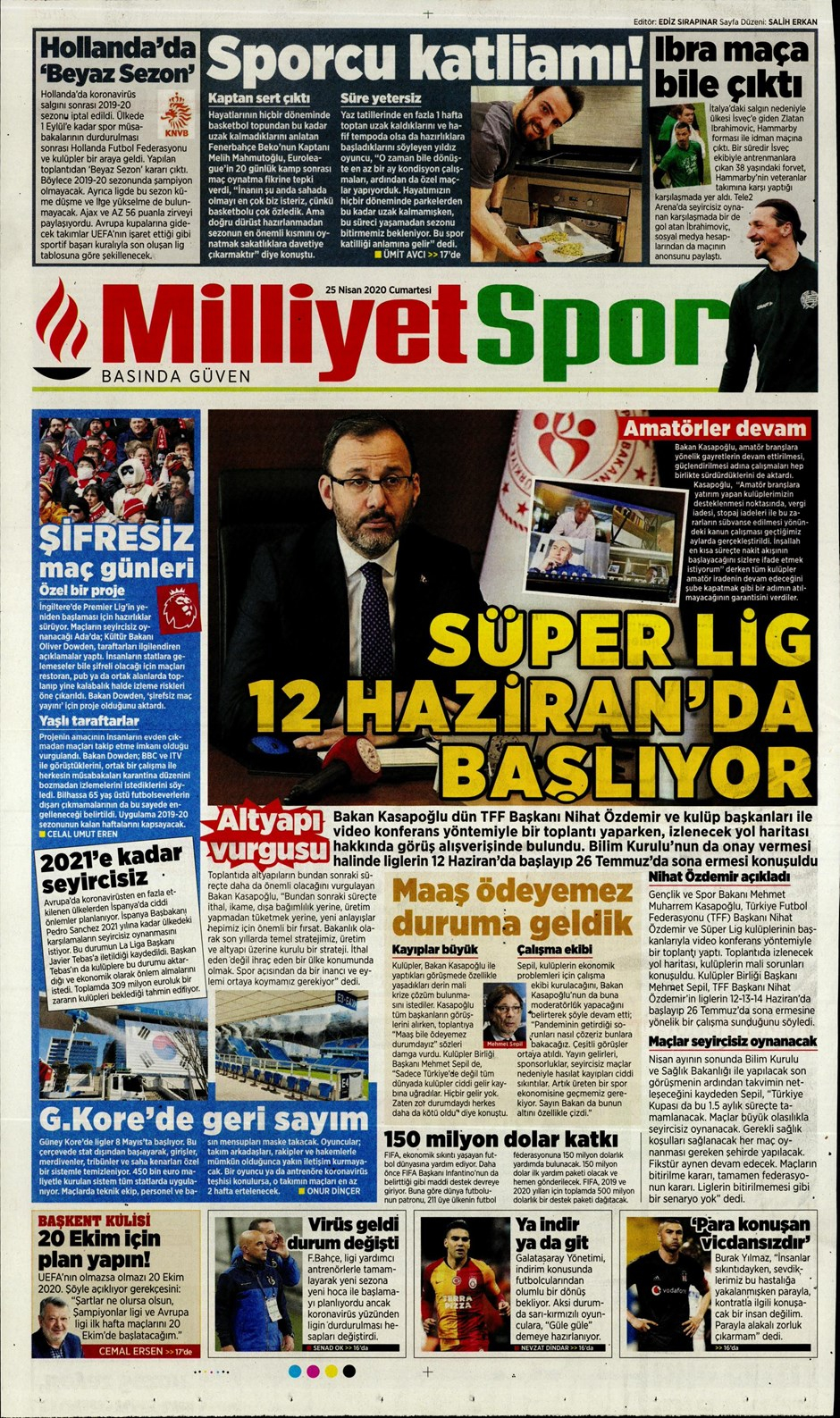 İşte 25 Nisan günün spor manşetleri! Haftanın önemli spor gelişmeleri 20