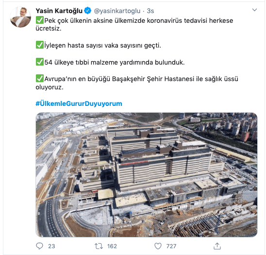 Son koronavirüs takvimiyle Türkiye bugün #ÜlkemleGururDuyuyorum dedi 9