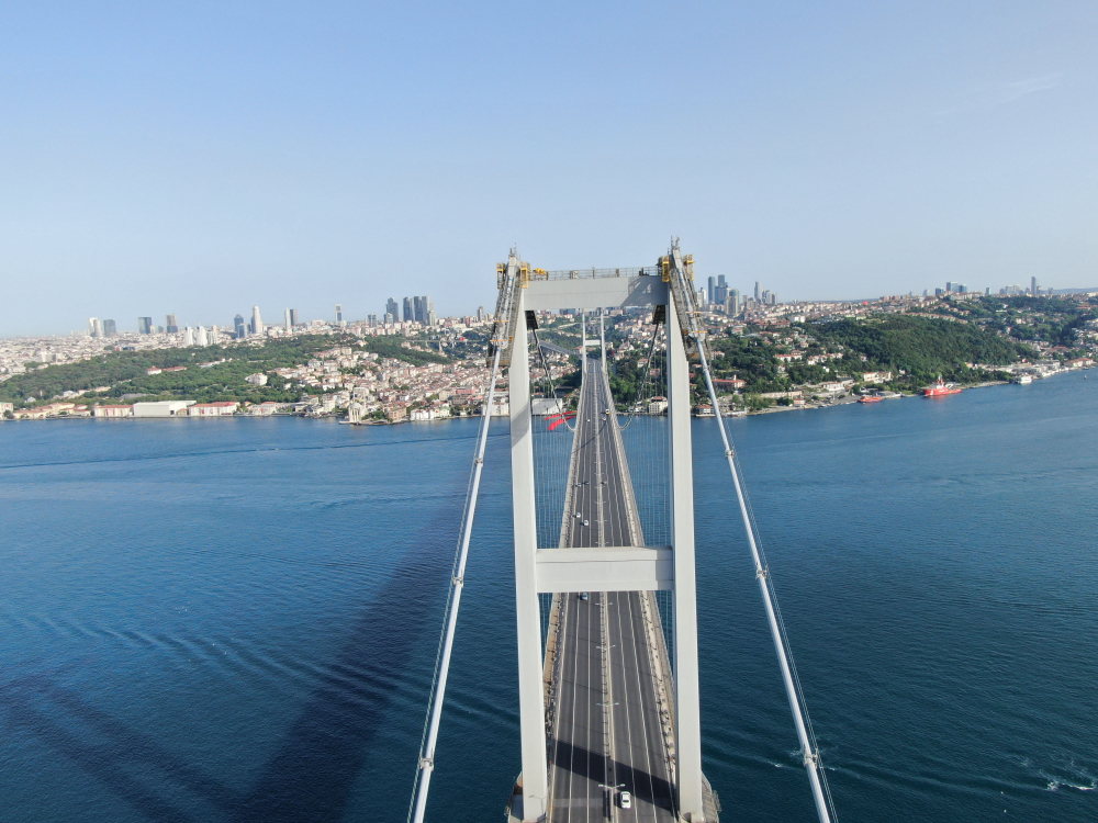 15 Temmuz Şehitler Köprüsündeki denetim havadan görüntülendi 13