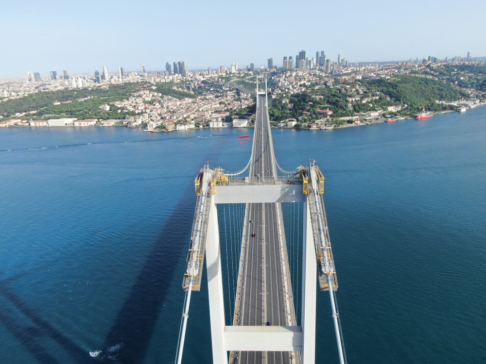 15 Temmuz Şehitler Köprüsündeki denetim havadan görüntülendi 2